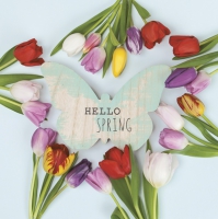 Servietten 33x33 cm - Hello Spring Tulips Servietten 33x33 cm - Hello Spring Tulips