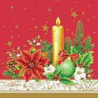 Servietten 33x33 cm - Classical Christmas Decor Red