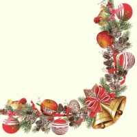 Servietten 33x33 cm - Christmas Frame with Bells