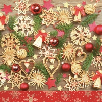 Servietten 33x33 cm - Christmas Wooden Decorations