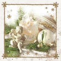 Servietten 33x33 cm - Christmas White Decoration