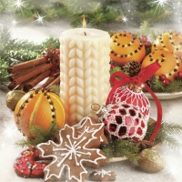 Servietten 33x33 cm - Plait Candle & Xmas Decorations
