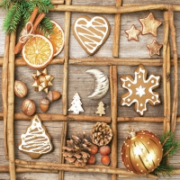 Servietten 33x33 cm - Elements in Christmas Collage