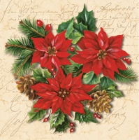 Servietten 33x33 cm - Poinsetia Composition