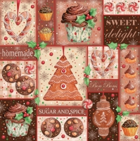 Servietten 33x33 cm - Sugar and Spice Gingerbread Collage Servietten 33x33 cm - Sugar and Spice Gingerbread Collage