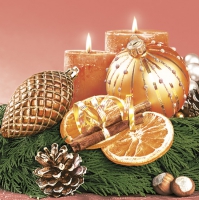 Servietten 33x33 cm - Gold Traditional Xmas Composition Servietten 33x33 cm - Gold Traditional Xmas Composition