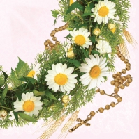 Servietten 33x33 cm - Communion with Daisy Wreath Pink