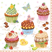 Servietten 33x33 cm - Sweet Muffins