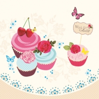 Servietten 33x33 cm - Cupcakes & Cocktails