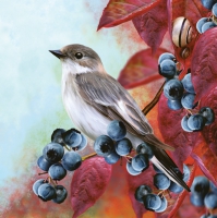 Servietten 33x33 cm - Bird on Blackthorn