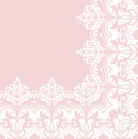 Servietten 33x33 cm - Ornament Border Pink