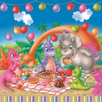 Servietten 33x33 cm - Dinosaur Picnic Party