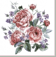 Servietten 33x33 cm - English Painted Roses 