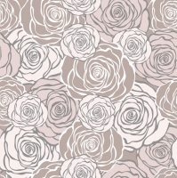 Servietten 33x33 cm - Graphic Roses Pattern Pink (pearl effect)