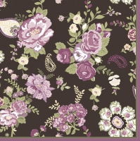 Servietten 33x33 cm - Wallpaper with Roses Claret