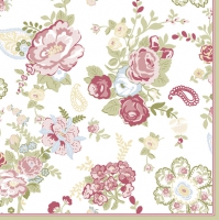 Servietten 33x33 cm - Wallpaper with Roses White