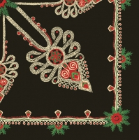 Servietten 33x33 cm - Parzenica Pattern Black