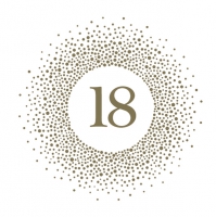 Servietten 33x33 cm - 18th Birthday Gold and Pearl Effect Servietten 33x33 cm - 18th Birthday Gold and Pearl Effect