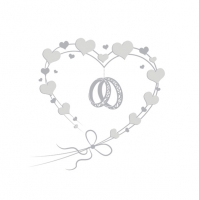 Servietten 33x33 cm - Wedding Rings in Heart Silver (pearl effect) Servietten 33x33 cm - Wedding Rings in Heart Silver (pearl effect)