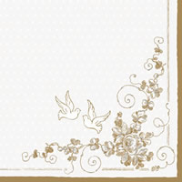 Servietten 33x33 cm - White Doves