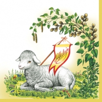 Servietten 33x33 cm - Lamb in a Yellow Frame