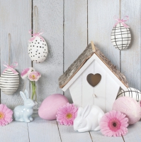 Servietten 33x33 cm - Easter Motives & Bird House
