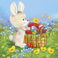 Servietten 33x33 cm - Bunny with Basket