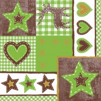 Linclass Servietten 40x40 cm - LOTTA gr�n-braun