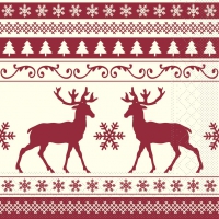 Tissue Servietten 33x33 cm - Basti  (champagner/bordeaux)