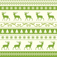 Linclass Servietten 40x40 cm - Basti  (champagner/grün)