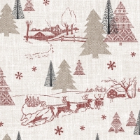 Linclass Servietten 40x40 cm - Rudi  (sand/bordeaux)