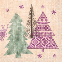 Tissue Servietten 33x33 cm - Rudi  (aprikot/pflaume)