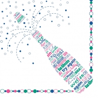 Linclass Servietten 40x40 cm - San Silvestro  (pink/grün/blau)