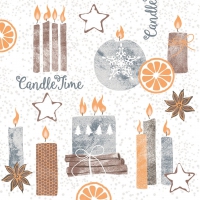 Linclass Servietten 40x40 cm - Candle Time  (grau)