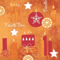 Linclass Servietten 40x40 cm - Candle Time  (rot)