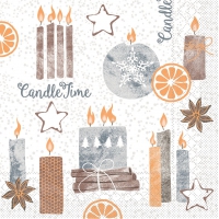 Tissue Servietten 40x40 cm - Candle Time  (grau)