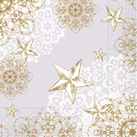 Tissue Servietten 40x40 cm - STERNENSCHEIN grau-gold