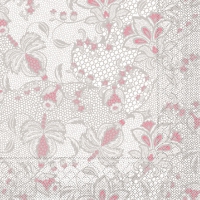 Tissue Servietten 40x40 cm - Dion  (grau/rosa)
