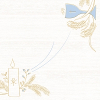 Linclass Servietten 40x40 cm - Kommunion/Konfirmation  (blau/grau)