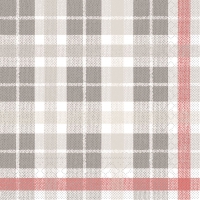 Tissue Servietten 40x40 cm - Fred  (grau/rot)