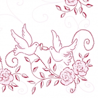 Linclass Servietten 40x40 cm - Hochzeit (rosa/bordeaux) Linclass Servietten 40x40 cm - Hochzeit (rosa/bordeaux)