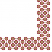 Linclass Servietten 40x40 cm - Art-Deco-Circles  (gold/bordeaux)