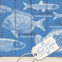 Linclass Servietten 40x40 cm - Fisch-Essen