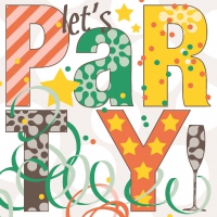 Linclass Servietten 40x40 cm - Let´s PARTY  (grün/braun)