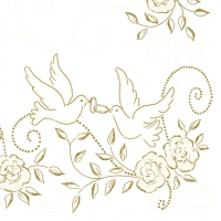 Linclass Servietten 40x40 cm - Hochzeit (creme/gold) Linclass Servietten 40x40 cm - Hochzeit (creme/gold)