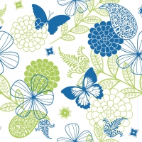 Linclass Servietten 40x40 cm - Natalie  (blau/grün)