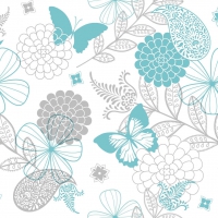 Linclass Servietten 40x40 cm - Natalie  (türkis/grau)