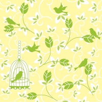 Linclass Servietten 40x40 cm - Alice  (gelb/grün)