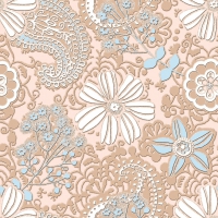 Linclass Servietten 40x40 cm - Gwenn  (braun/hellblau)