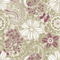 Linclass Servietten 40x40 cm - Gwenn  (olivgrün/beere)